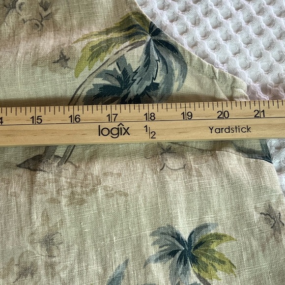 2 PIECE LINEN SET SZ 14 EUC TROPICAL CREAM BLUE GREEN PRINT VACAY RESORT BEACHY - Picture 10 of 12